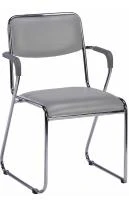 Кресло Fix Plus Chrome (экокожа серая)